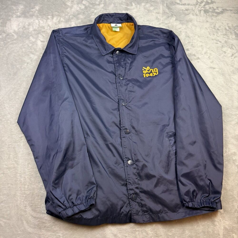 Lifted Research Group LRG 1947 Coach Jacket Navy Yellow Windbreaker Large